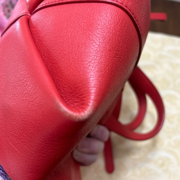 Mansur Gavriel Red Pebbled Leather Tote - Picture 6 of 10